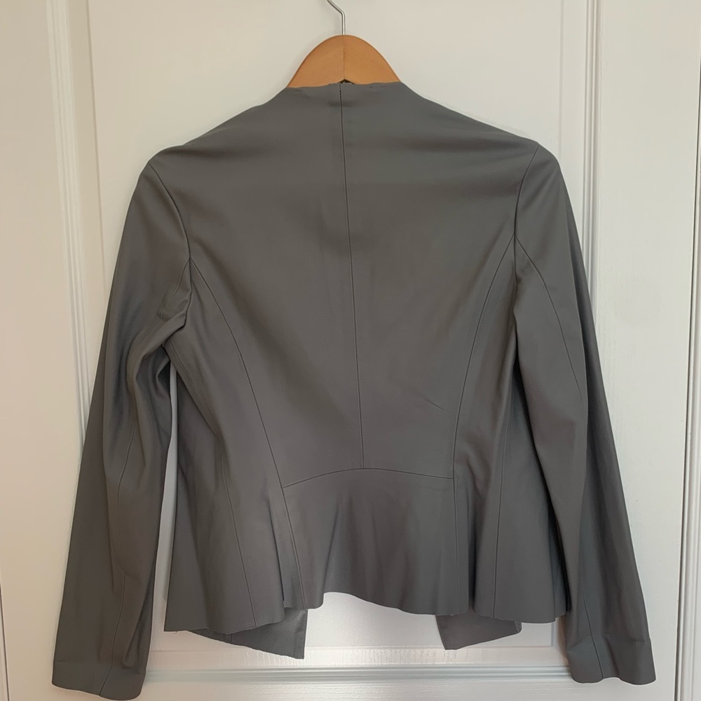 Grey leather jacket - Picture 2 of 3